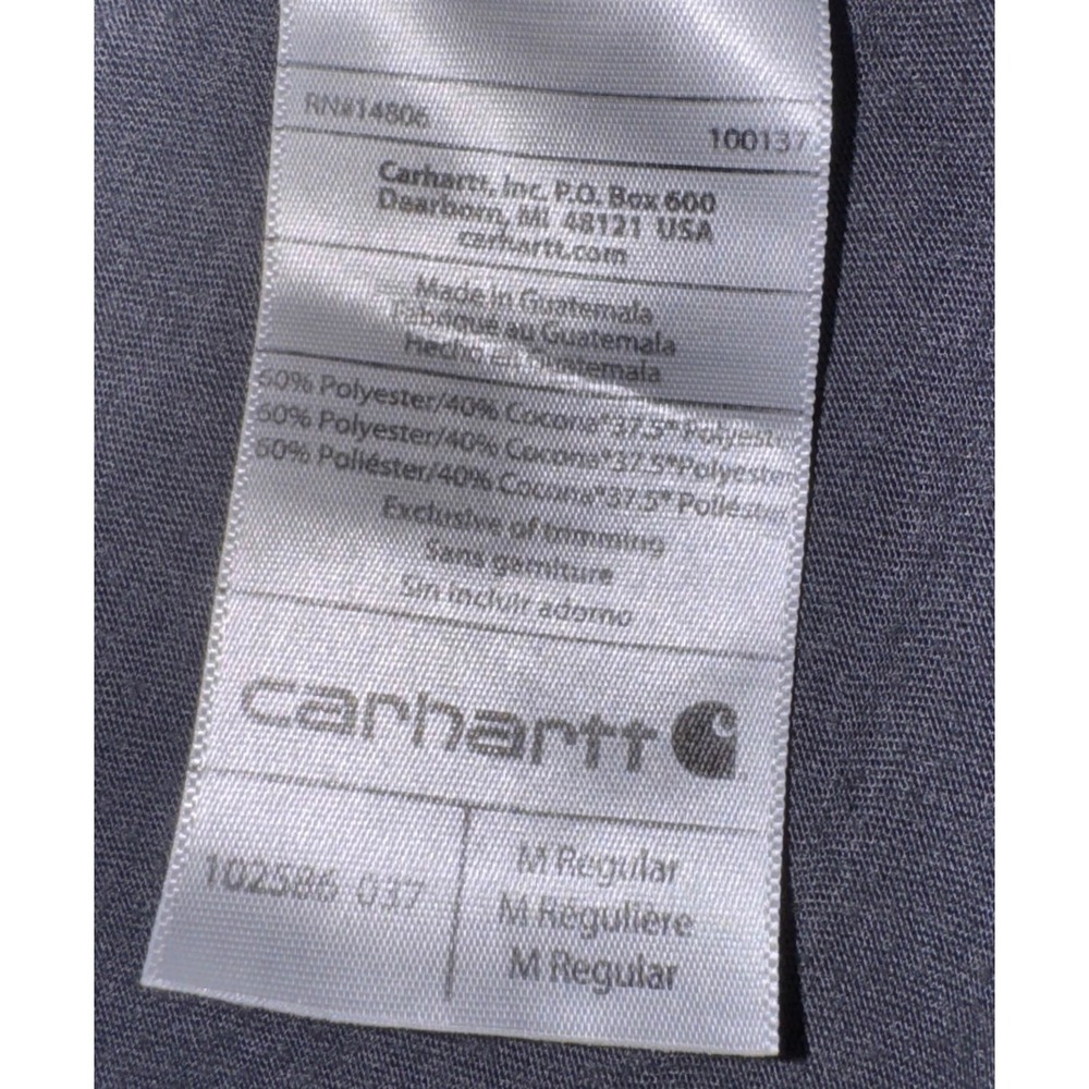 Carhartt Force Extremes Mens Medium Relaxed Fit Quarter Zip Pullover Grey 102585 - Picture 9 of 11